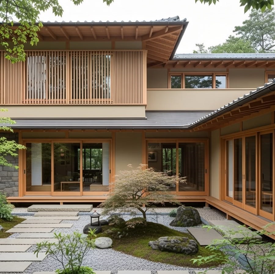 Sân trong và mượn cảnh — Courtyard & Borrowed Landscape